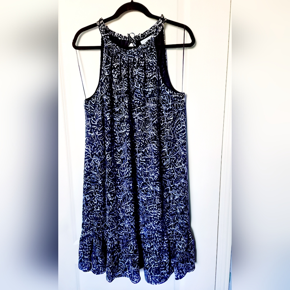 Dark navy floral flounce dress - Addition Elle